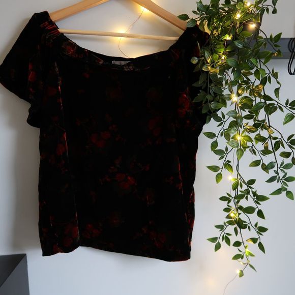 NWT Loft Petites Off the Shoulder Velvet Top - Picture 6 of 7